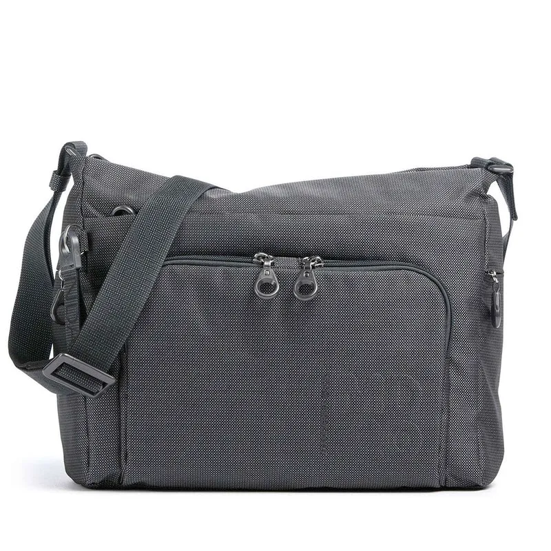 Borsa Donna a Tracolla con Tasca Frontale MANDARINA DUCK in Tessuto Linea MD20 Colore Steel