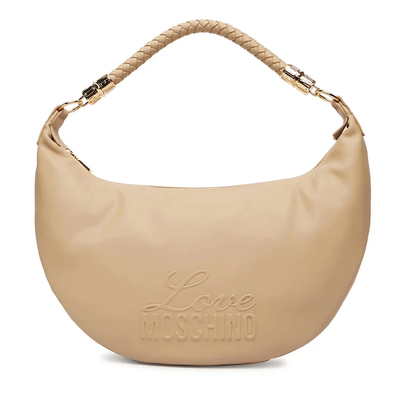 Hobo Bag Donna LOVE MOSCHINO in Ecopelle Taupe