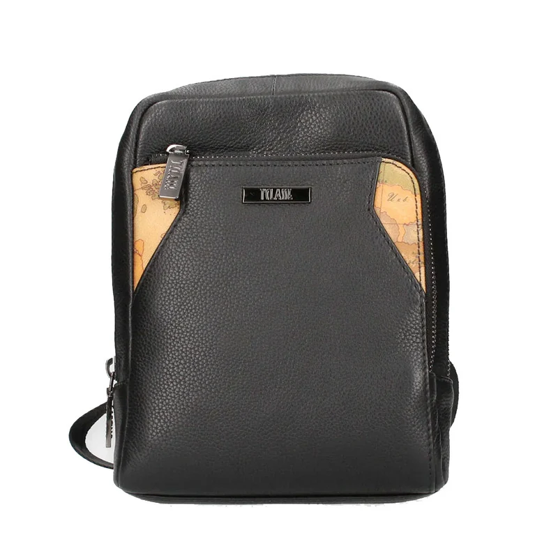 Borsello Uomo Medio 1A Classe Alviero Martini linea Western Leather in Pelle Nera LD07
