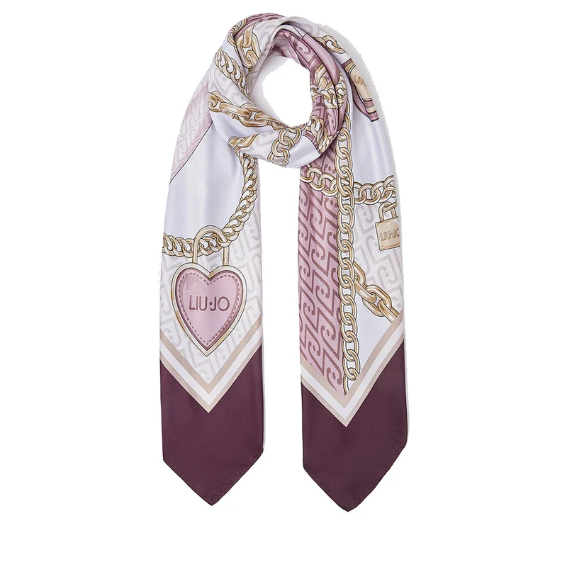 Foulard Donna 120 x 120 cm LIU JO in Tessuto stampa Fiocco Marrone
