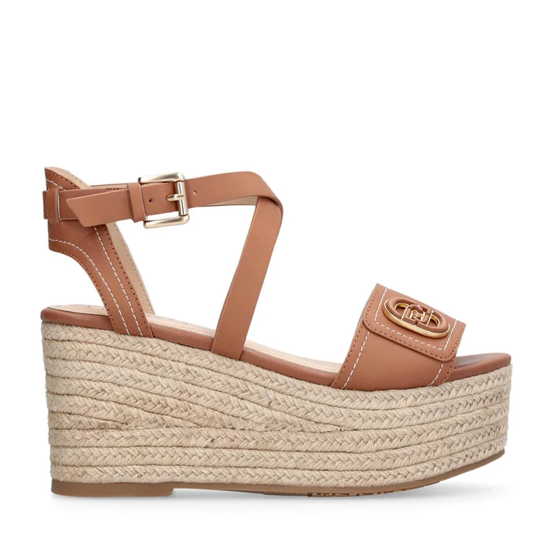Sandali Donna con Zeppa LIU JO Bali 01 in Pelle color Cuoio