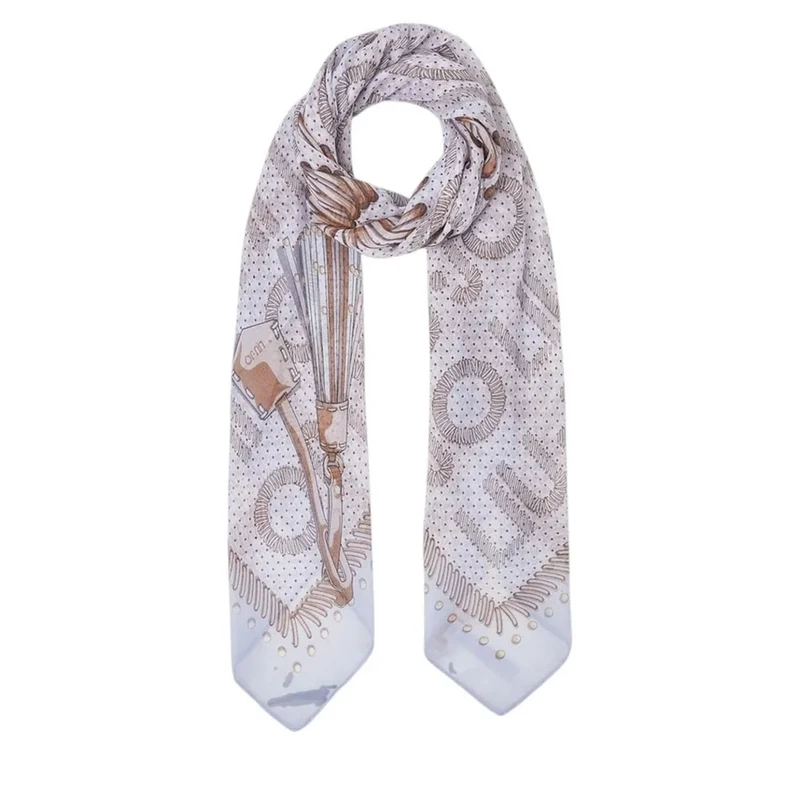 Foulard Donna 120 x 120 cm LIU JO in Tessuto Stampato Blu Chiaro