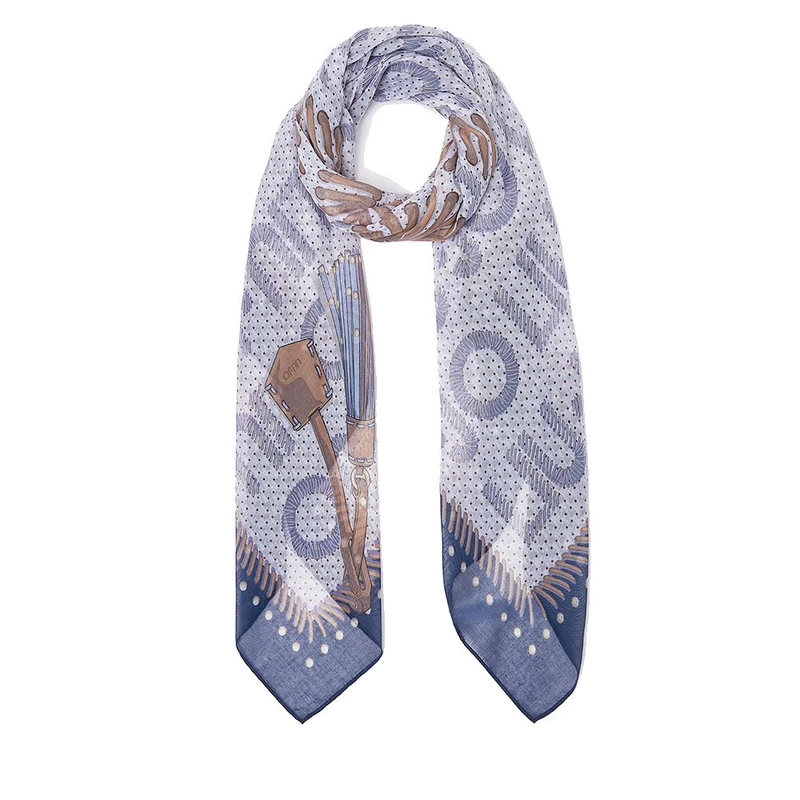 Foulard Donna 120 x 120 cm LIU JO in Tessuto Stampato Blu Scuro