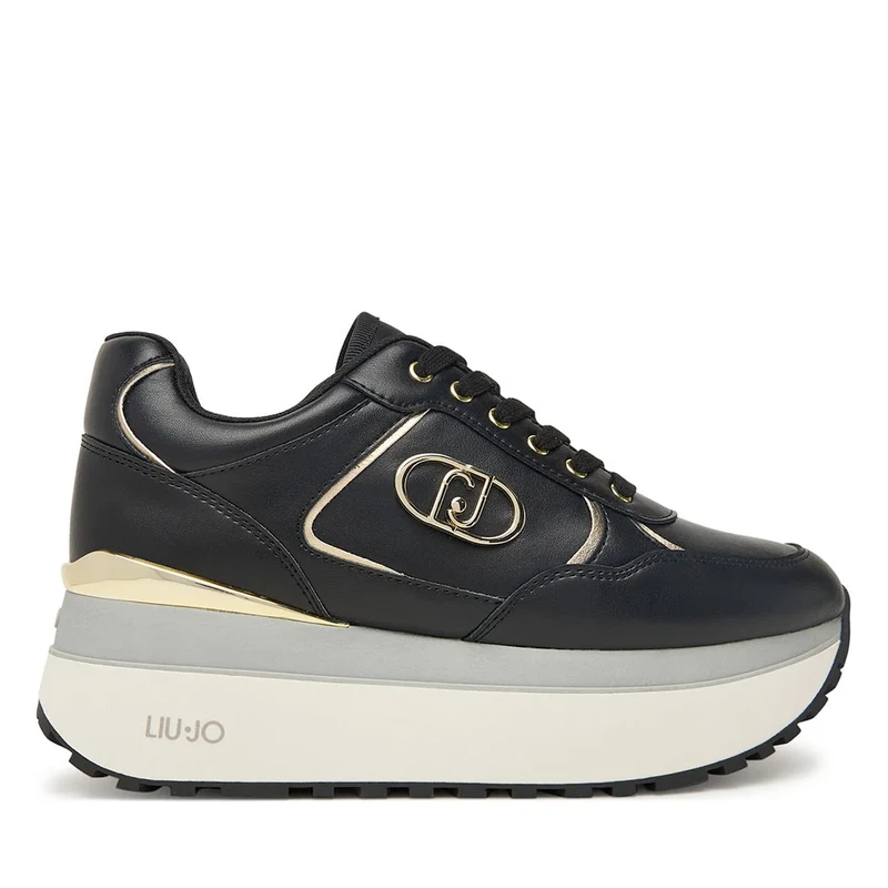 Sneakers Super Platform Donna LIU JO Maxi Wonder Plus 01 in Pelle Nera