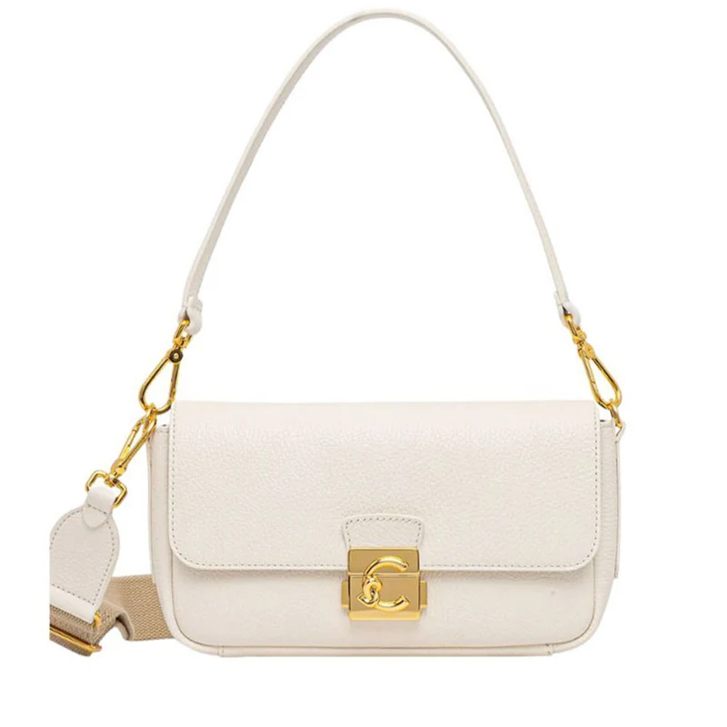 Borsa Donna a Spalla COCCINELLE in Pelle Martellata linea C-Me Colore Pearl