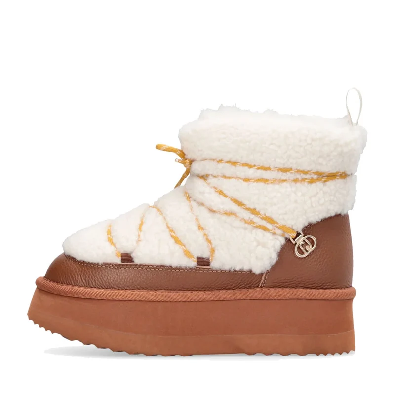 Stivali Donna da Neve LIU JO Jane 07 in Pelle e Eco Fur Marrone