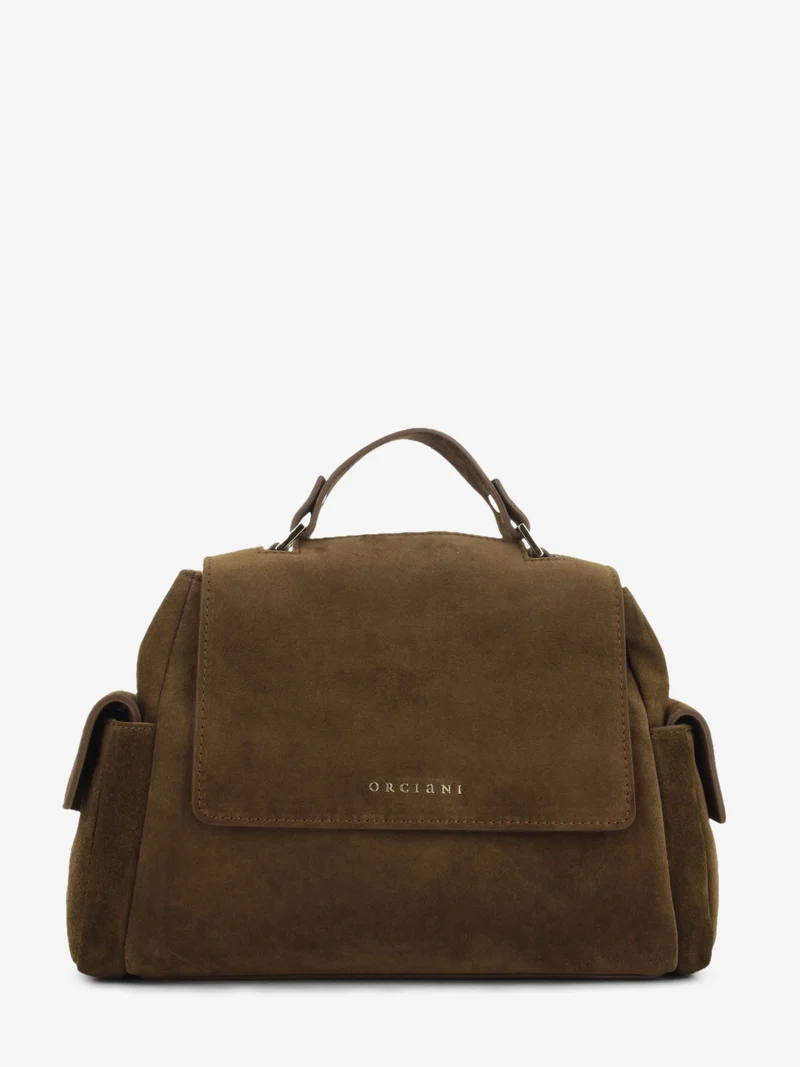 Borsa Sveva Cargo S in suede tabacco