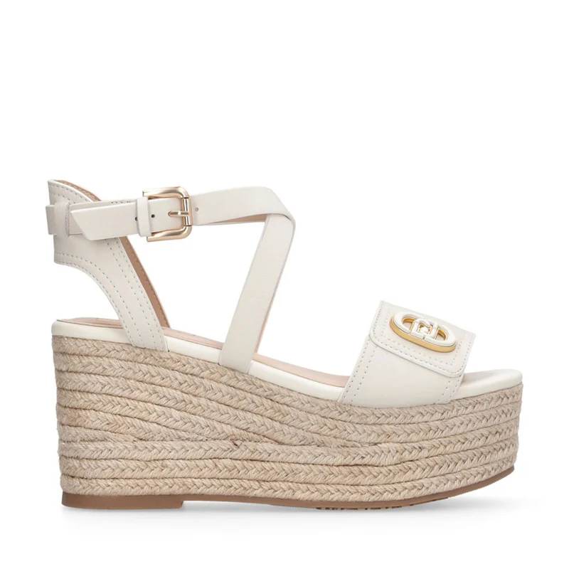 Sandali Donna con Zeppa LIU JO Bali 01 in Pelle color Latte