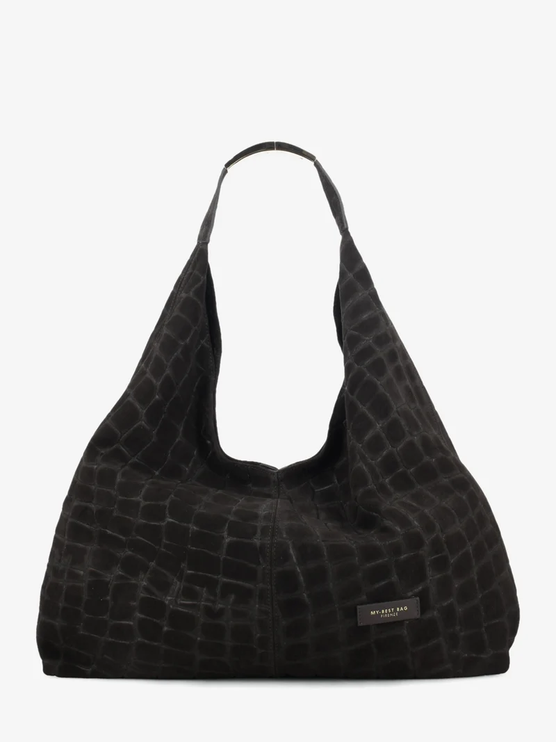 Borsa in suede dark brown