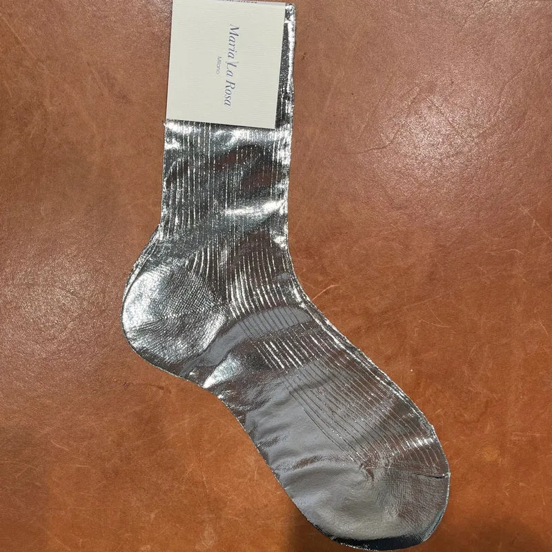 MARIA LA ROSA - Calzino laminato - Silver