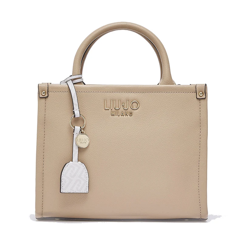 Borsa Donna a Mano LIU JO Better stampa Bottalata Dark Cipria con Charm