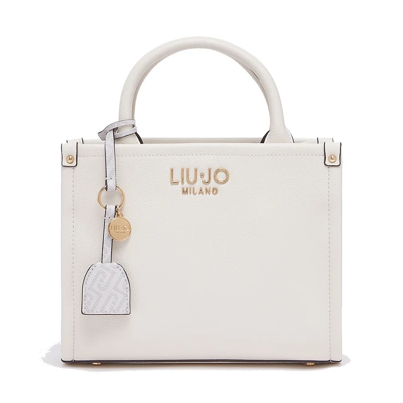 Borsa Donna a Mano LIU JO Better stampa Bottalata color Crema con Charm