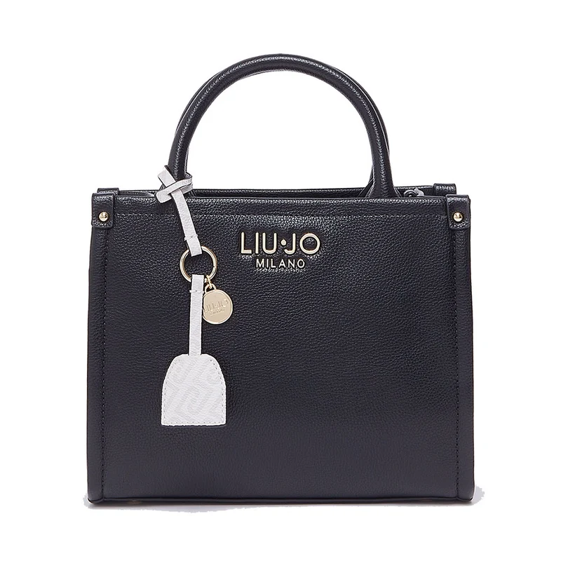 Borsa Donna a Mano LIU JO Better stampa Bottalata Nera con Charm
