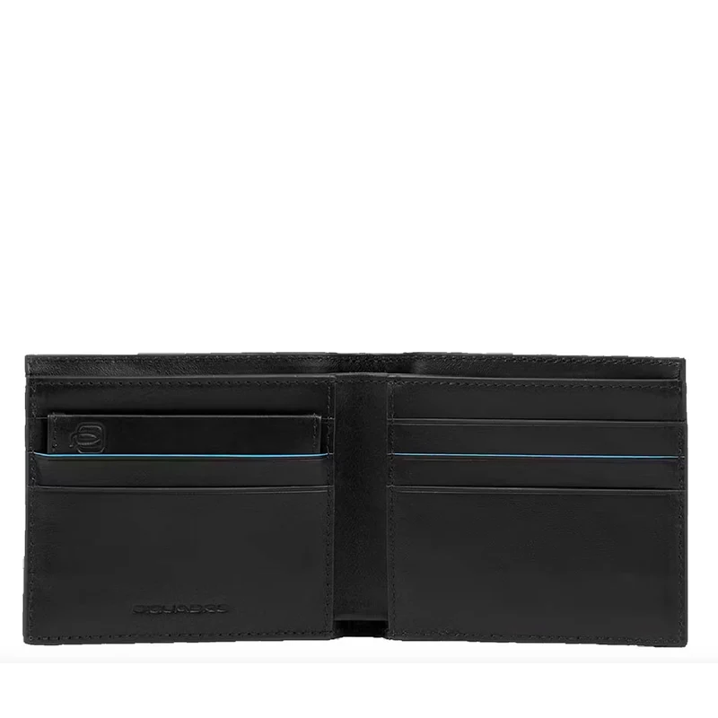 Portafoglio Uomo con Portacarte PIQUADRO In Pelle Nera Linea Revamp - PU3891B2VR