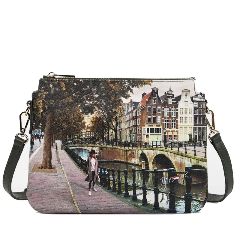 Borsa Donna a Tracolla Y NOT YES-630 Stampa Amsterdam Bridge