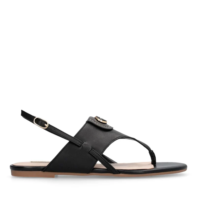 Sandali Donna Flat LIU JO Sandy 10 in Pelle Nera