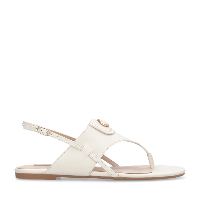 Sandali Donna Flat LIU JO Sandy 10 in Pelle color Latte