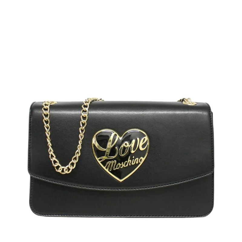 Borsa a Spalla e a Tracolla LOVE MOSCHINO Nera con Cuore Nero con Logo