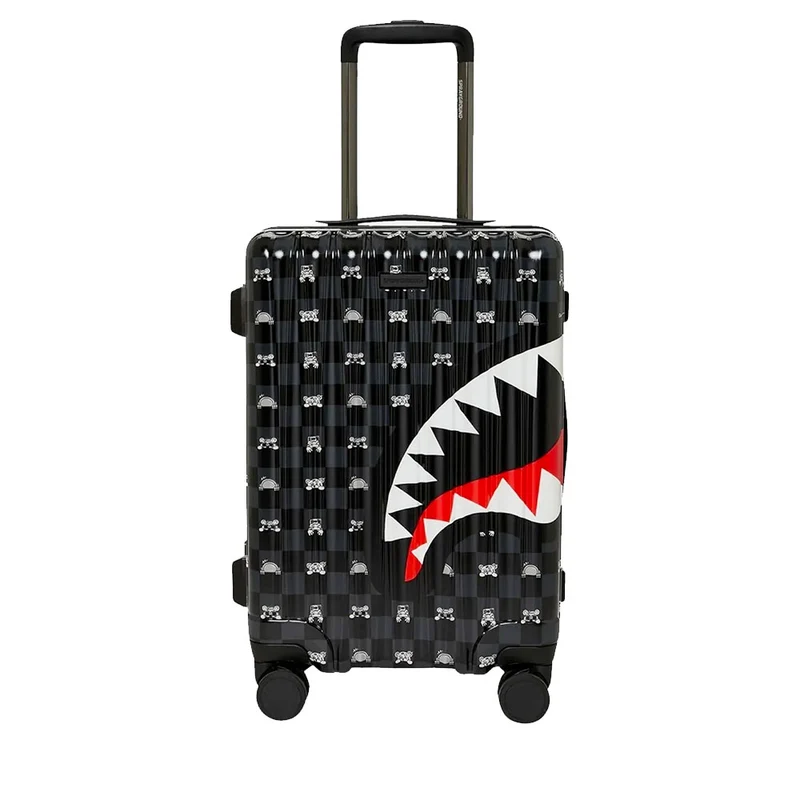 Trolley Cabina Rigido 4 Ruote SPRAYGROUND stampa Gray Peeking Character Check