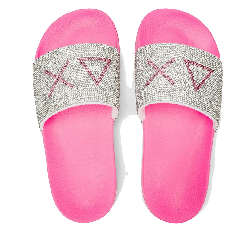 Ciabatte da Donna Sun68 Linea Slippers Strass Logo Colore Fuxia Fluo - X36211