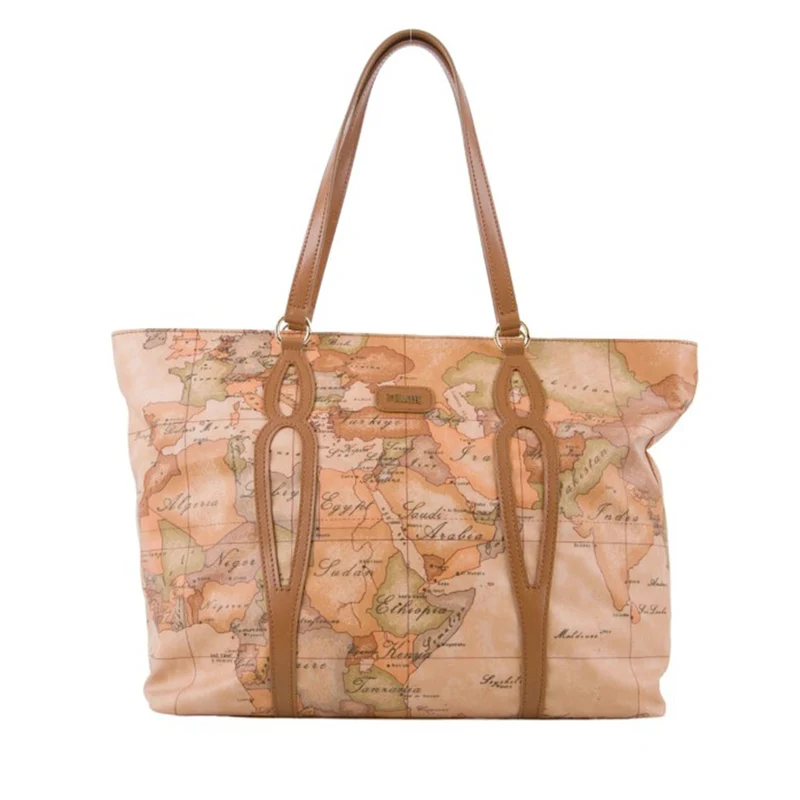 Shopping Bag Donna 1A Classe Alviero Martini linea Soft Petals in Tessuto Soft Geo Classic e Cuoio LE53