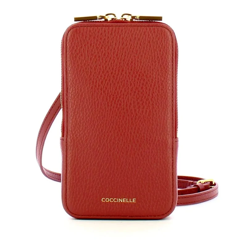 Porta Telefono Donna a Tracolla COCCINELLE Linea Flor Colore Brandy
