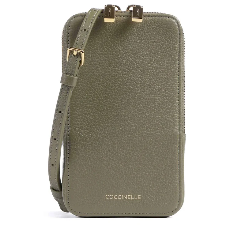 Porta Telefono Donna a Tracolla COCCINELLE Linea Flor Colore Laurel Green
