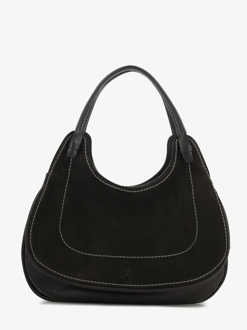 Borsa spalla Luna in pelle ebony