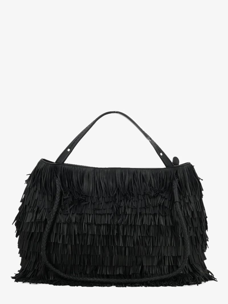 Borsa Diletta con frange nera