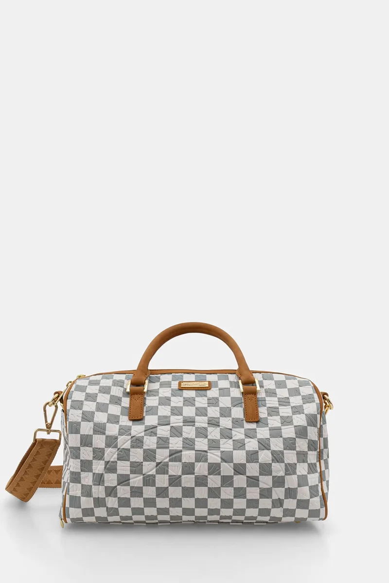SPRAYGROUND GRAFF EMBOSSED CREAM CHECKMINI DUFFLE