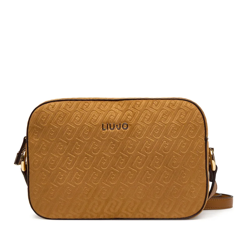 Borsa Donna a Tracolla Media LIU JO Marrone con Logo Monogram All Over