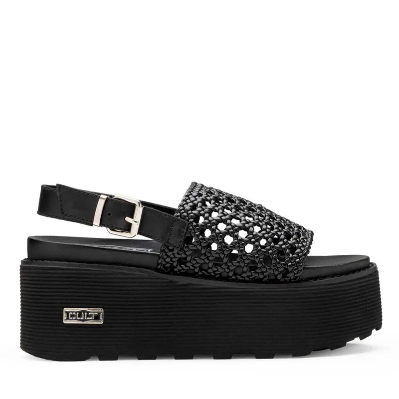 Sandali Donna CULT Nancy 4746 in Pelle Intrecciata Nera