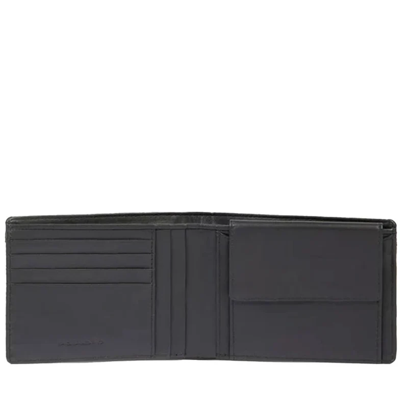 Portafoglio PIQUADRO Uomo con Portamonete In Tessuto e Pelle Colore Nero Linea Orion - PU257S136R