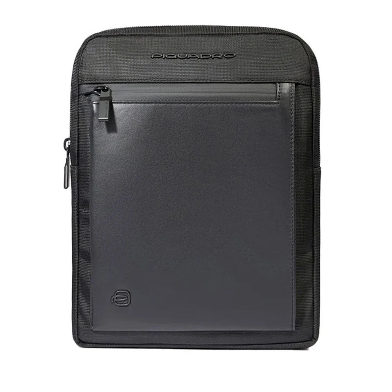 Borsello Uomo PIQUADRO porta iPad in Tessuto e Pelle Colore Nero - CA1816S136