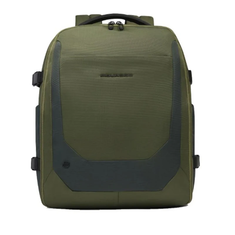 Zaino Cabina PIQUADRO Con Porta Pc 15,6" in Tessuto e Pelle Verde Linea City Bags - CA6905S140
