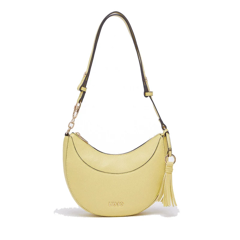 Hobo Bag Media Donna LIU JO stampa Bottalata Giallo Avocado con Charm