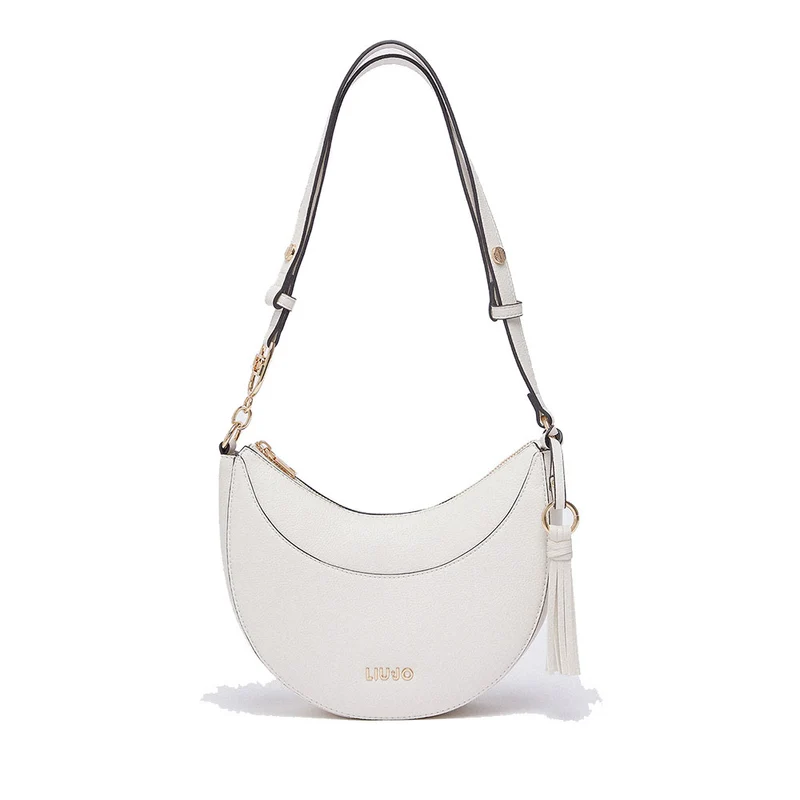 Hobo Bag Media Donna LIU JO stampa Bottalata color Panna con Charm