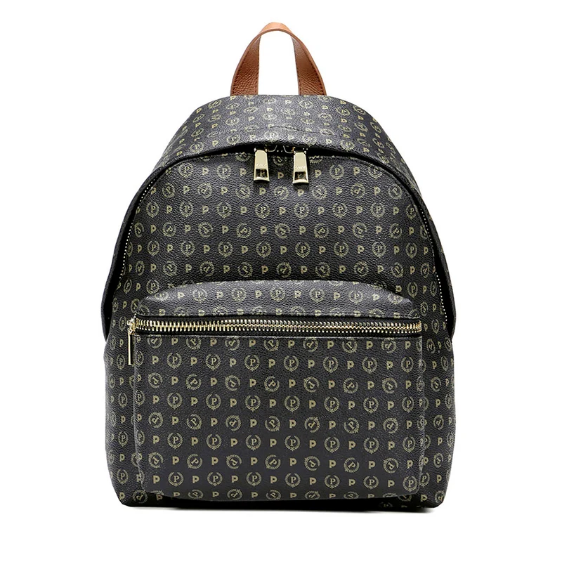 Zaino Donna POLLINI linea Heritage Logo Classic Nero e Marrone
