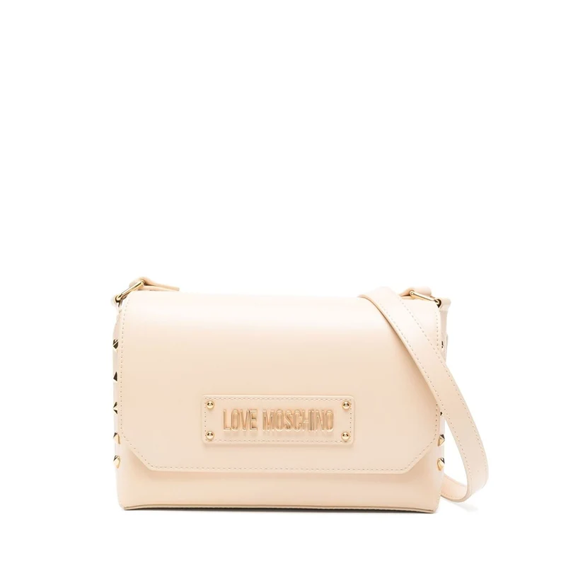 Borsa a Tracolla LOVE MOSCHINO Beige con Borchie
