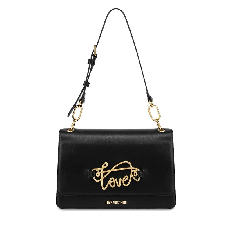 Borsa Donna a Spalla LOVE MOSCHINO Nera con Logo in Corsivo