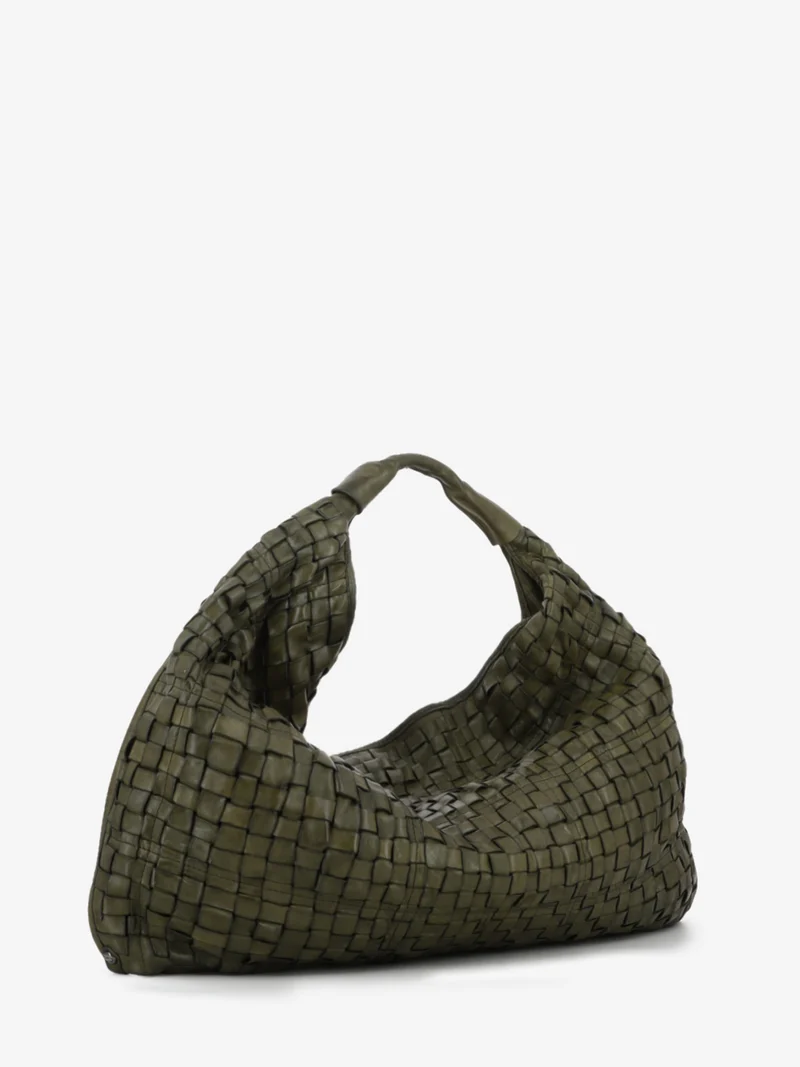 Borsa a spalla Atena con intreccio verde
