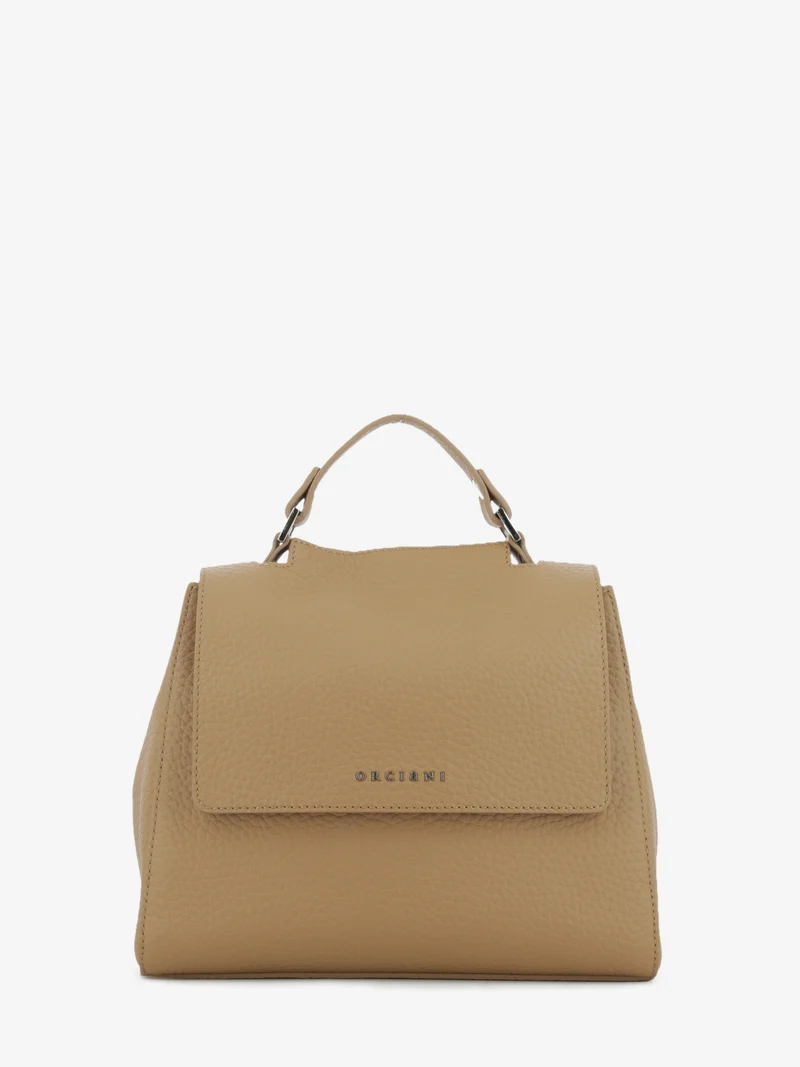 Borsa a mano Sveva Soft piccola biscotto