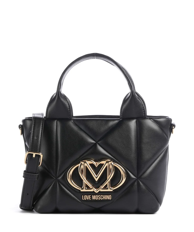 Love Moschino Embossed Q Borsa a mano nero