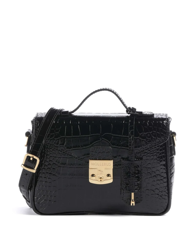 Maison Mollerus Croco Meyrin Borsa a tracolla classic schwarz