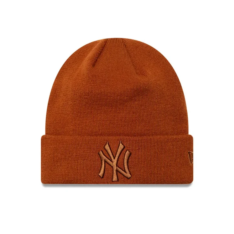 New York Yankees League Essential Brown Cuff Knit Beanie Hat