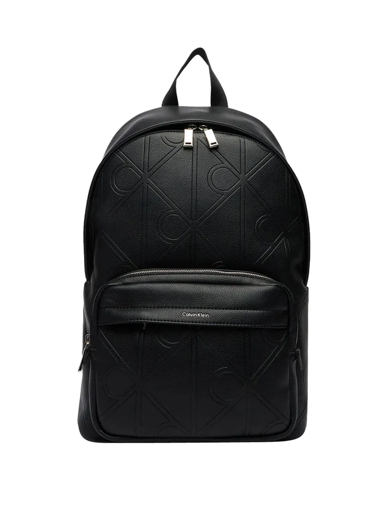 Calvin Klein Zaino Calvin Klein Xl Emblem Aop Emboss Round - Nero