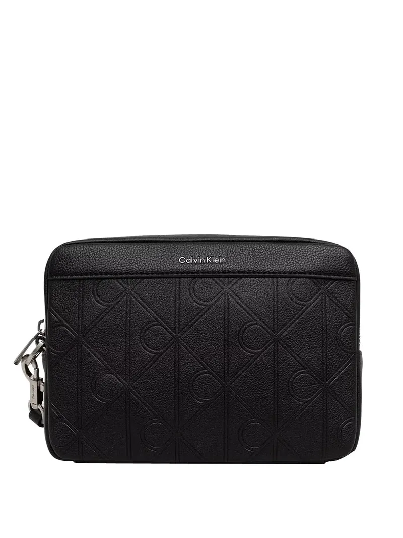 Calvin Klein Pochette Calvin Klein Xl Emblem Aop Embo Ss Pouch W/ H Nero