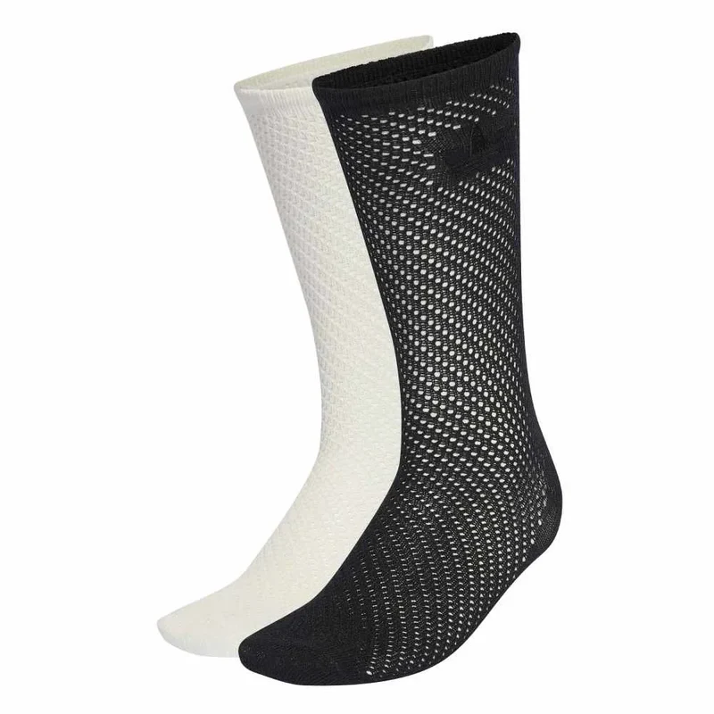 Crochet Crew Socks 2 Pairs White