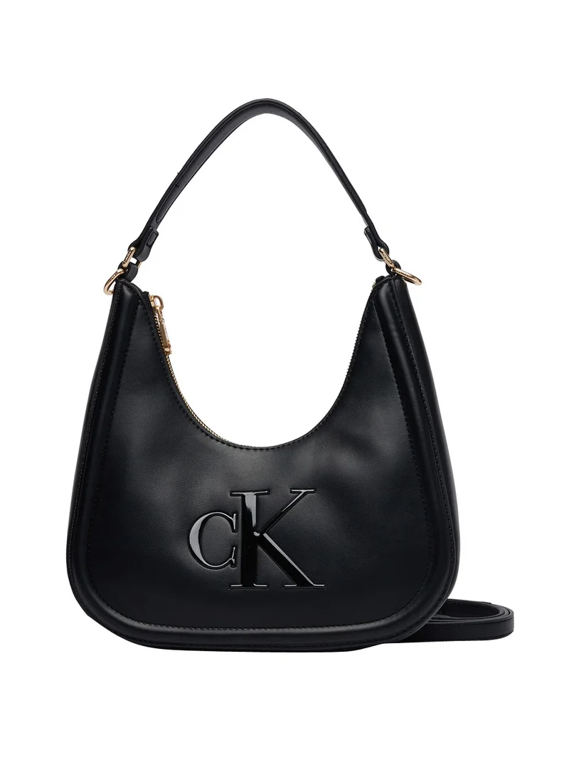 Calvin Klein Borsa A Spalla Calvin Klein Bold Ck Small Crescent - Nero