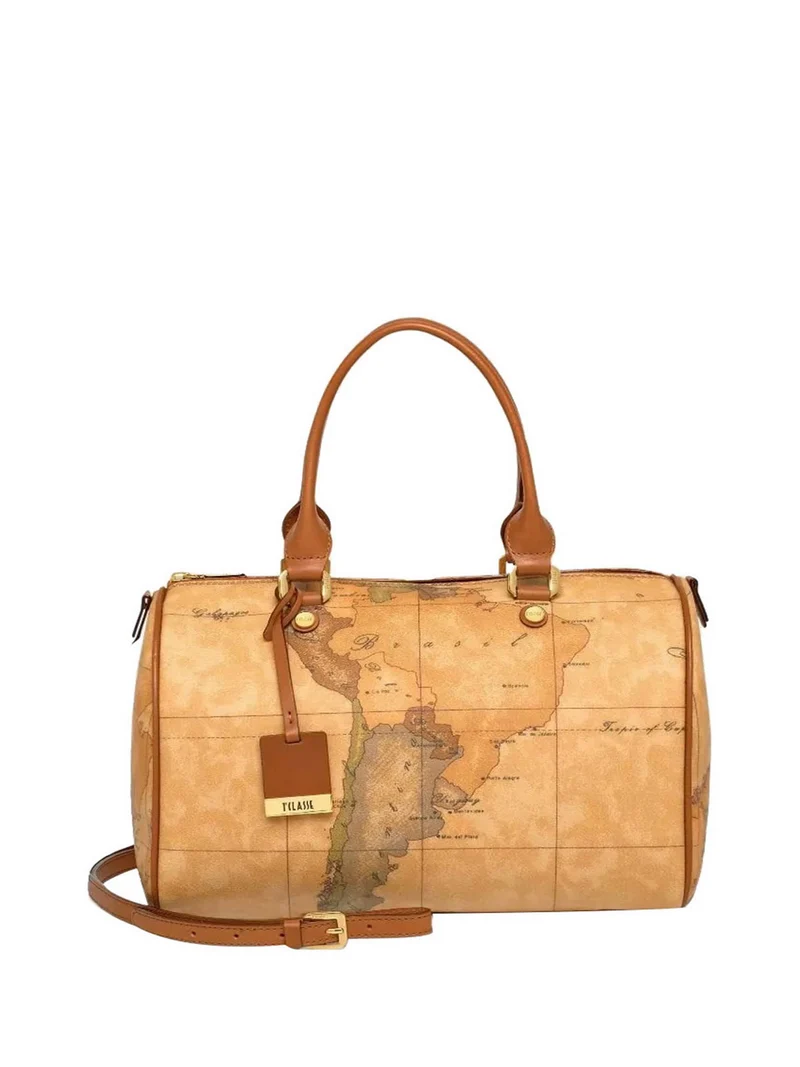 Alviero Martini Borsa A Bauletto Medio Stampa Geo Naturale